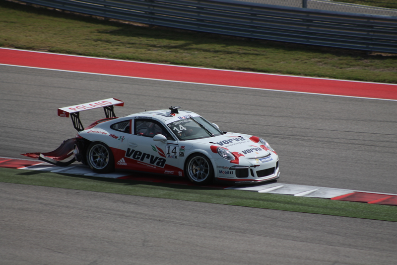 Illustration for article titled This Porsche Supercup Car Dragged Its Bumper For Half The Race